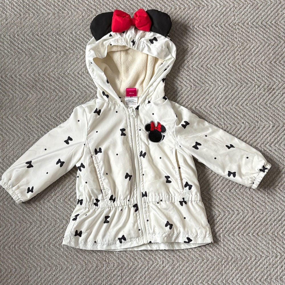 Disney Minnie Mouse Polka Dot and bow rain Jacket